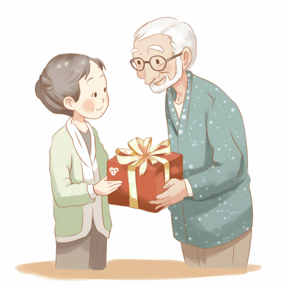 offrir un cadeau a un senior