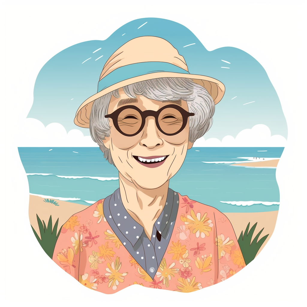 Femme âgée profiant des vacances