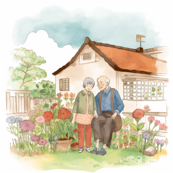 Illustration d'un couple qui souhaite vendre en viager