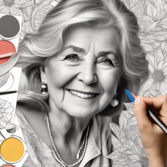 Dessin à colorier pour seniors, activité captivante