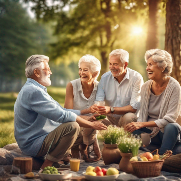 Senior joyeux profitant d'activités en plein air