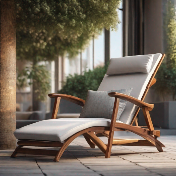 Personne âgée se relaxant sur une chaise longue