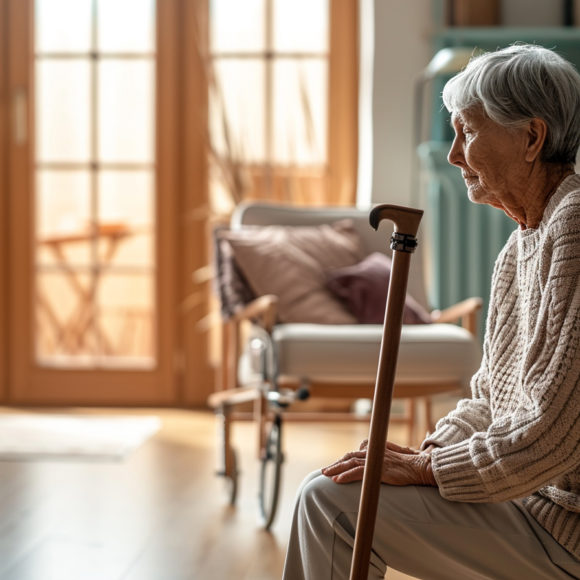 Senior avec déambulateur